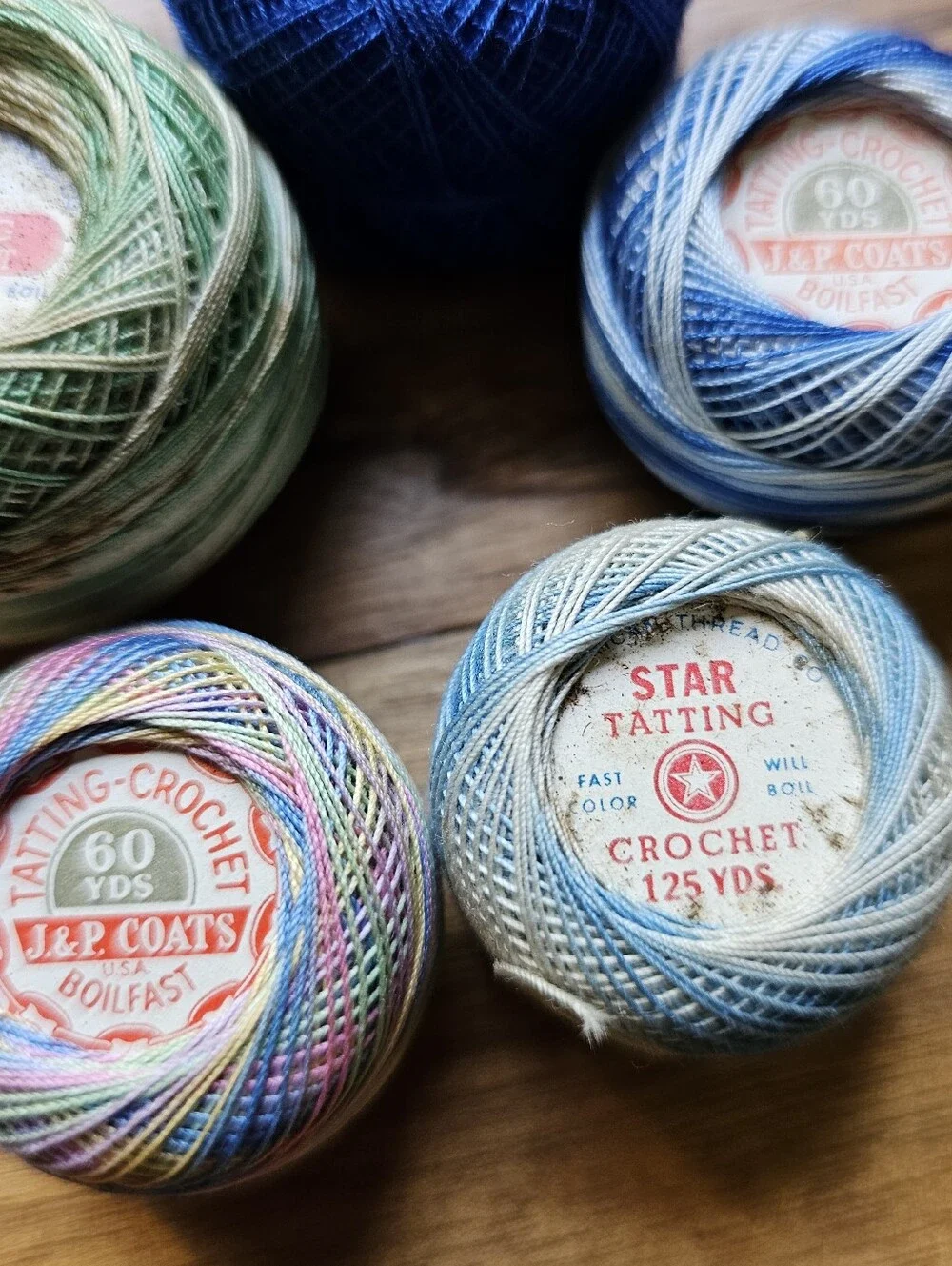 Mixed Lot Vintage Tatting Crochet Thread Spools J&P Coats Star Lily